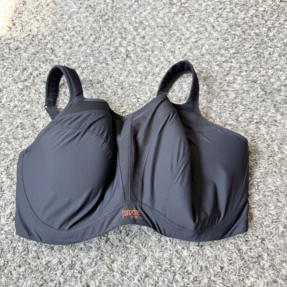 Panache Wired Sports Bra Women 36 GG Black High Impact Underwire